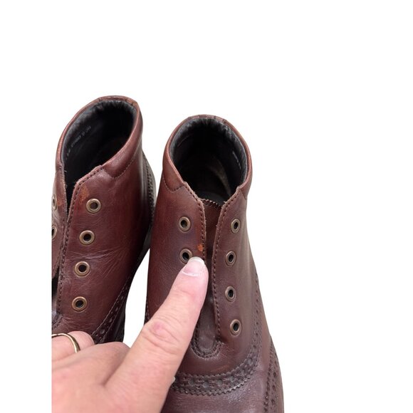 Cole Haan Mens Brown Leather Ankle Wingtip Boots 8M SKU 7796 - Picture 7 of 14